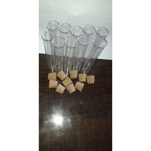 Verre borosilicaté pour tube à essai avec fond plat et bouchon en bois - Matériel de qualité supérieure pour les tests et la recherche en laboratoire - Product Image 2