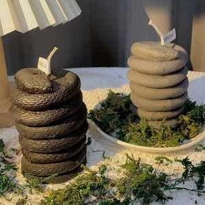 TOOWIN Coiled Snake Candle - <b>Halloween</b> Funny and Spooky Creative Columnar Snake-Shaped Candle - Product Image 1