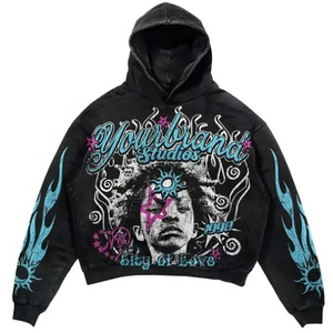 Sweat à capuche lourd de haute qualité 100% coton pulls à capuche unisexe sweat à capuche imprimé numérique personnalisé pour hommes - Product Image 6