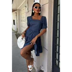 Cuello Cuadrado para Vestido de Tencel 2883 Transpirable con Cintura Natural y Detalle de Gipe - Product Image 5