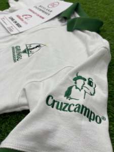 Cremallera de cuarto de algodón 100% para polos con logotipo bordado Tela de lona de patrón sólido - Product Image 4