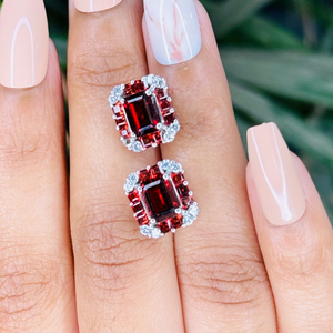 ช้อปตอนนี้ของขวัญวันเกิดสำหรับโกเมนแท้ของเธอ & ต่างหูเพชรแบบอเมริกันเครื่องประดับที่น้อยที่สุดทำจาก925แท้ MOQ ต่ำเงินสเตอร์ลิง - Product Image 4