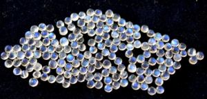 Piedra lunar arcoíris Natural AAA redonda 4mm cabujón parte posterior plana-piedra lunar arcoíris suelta azul llamativo piedra preciosa de alta calidad - Product Image 3