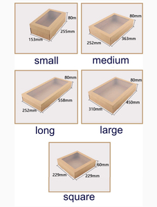 Contenitore per Picnic in Carta Kraft con Coperchio Trasparente |   Vassoio Monouso per Catering e <span class=keywords><strong>Asporto</strong></span> - Product Image 4