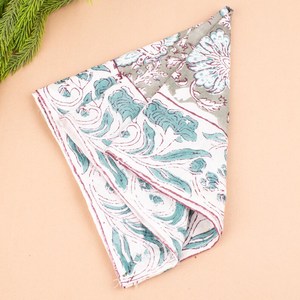 Handblock Cotton <b>Bandana</b> <b>Paisley</b> Floral Headband Face Coverup - Product Image 3