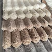 Tela de Tapicería de Terciopelo de Lujo con Rayas 3D de Piel Sintética de Poliéster para Muebles, Sofás, Camas, Alfombras, Cortinas y Sillas