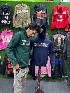 นั่นเป็นเสื้อที่มีฮู้ดสำหรับยาแก้ไอคลาสสิกน่ากลัวมากเสื้อกันหนาวผ้าฝ้ายถัก100% คอกลมผ้าฝ้าย100%