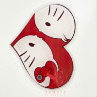 Boîte d'emballage personnalisée en acrylique avec logo, en forme de cœur, pour extensions de cils, palette irisée, tendance et de haute qualité