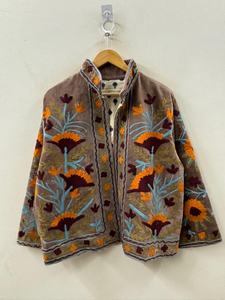 Velvet Suzani Embroidered Short <b>Jacket</b> Handmade Uzbek Spring Coat Vintage Coat <b>Christmas</b> Gift For Women Trendy Festival Clothing - Product Image 5