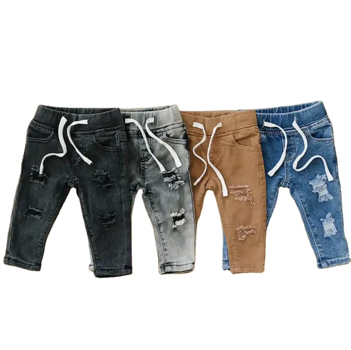 Nuovo stile per ragazzi jeans in denim slim fit pantaloni in denim morbido elasticizzato per bambini piccoli