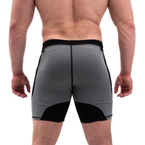 Logo personnalisé Hommes Compression Gym Workout Shorts Noir Sans Couture Taille Moyenne Fitness Biker Wear Taille Élastique 100% Polyester Solide - Product Image 3