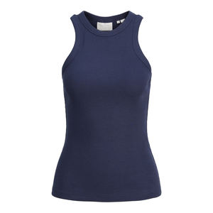 <b>Women's</b> Casual Basic Sleeveless High Neck Cotton Ribbed Knit <b>Crop</b> Top Wholesale Bulk Tshirt Plain Sleeveless Gym Fitness OEM - Product Image 1