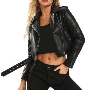 Chaqueta de Cuero Acolchada Ecológica de Piel de Oveja Genuina - Diseño Moderno y Vanguardista, Transpirable y Resistente al Viento, Teñido Liso, Tejido a Crochet, Invierno - Product Image 4