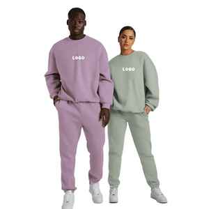 Ensemble survêtement unisexe avec logo personnalisé, sweat-shirt d'hiver pour homme, jogging, streetwear, 100% coton biologique, extensible dans les quatre sens - Product Image 1