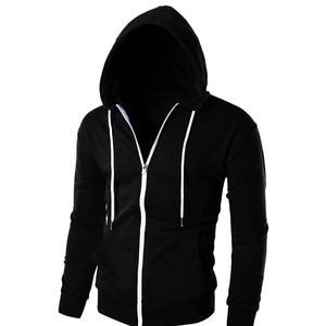 Sweat à capuche en molleton de coton épais de haute qualité pour hommes Vintage Distressed Zipper Design Casual Print Pattern pour l'hiver et l'automne - Product Image 2