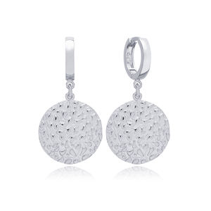 Boucles d'oreilles rondes texturées, vente en gros, bijoux turcs en argent Sterling 925 faits à la main - Product Image 5