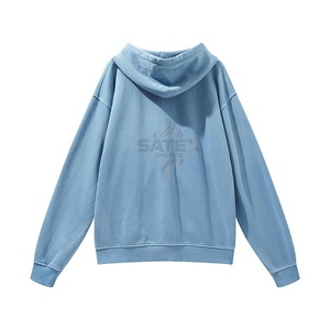 Sudadera Deportiva Unisex de Invierno, Estilo Vintage, Lavada, de Felpa Francesa Gruesa, con Cierre, Diseño Desgastado con Ácido, Talla Grande, Personalizable al por Mayor - Product Image 2