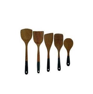 Juego de Cubiertos de Madera para Ensalada, Cuchara, Tenedor, Cuchillo, Vajilla, Tazón de Madera con Juego de Servidores / Juego de Servir Ensaladas Seguro para Alimentos - Product Image 4