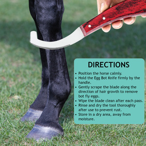 Cuchillo de huevo Bot de alta calificación, mango ergonómico ligero, cuchillo Bot para acicalamiento, limpieza de caballos, hoja curva de acero inoxidable - Product Image 3