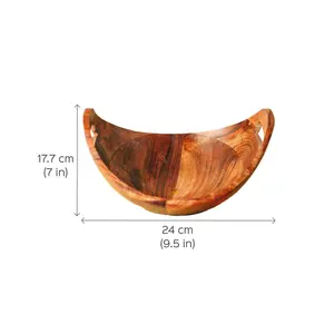 Handcrafted Modern Wooden Bowl for <b>Food</b> Serving Simple Red Apple Composition with <b>Warm</b> Tones Stocked Feature - Product Image 3