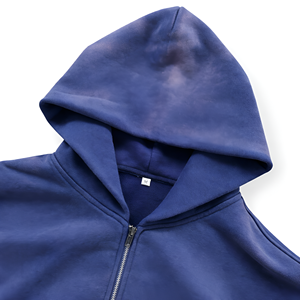 Sudadera con capucha de cremallera completa personalizada, color liso, estilo casual urbano, manga larga, para hombre y mujer, venta al por mayor, suministro de fábrica OEM ODM - Product Image 4