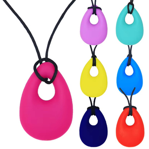 Collar de silicona para la dentición del bebé, mordedor de silicona de grado alimenticio, colgante masticable para madres lactantes, collar mordedor para bebés. - Product Image 1