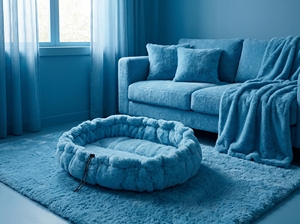 Modern Medium Oval Transforming Pet <b>Bed</b> (Faux Fur) - Product Image 4