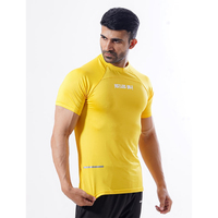 Camisetas de entrenamiento físico para hombre a bajo precio hechas en fábrica, camisetas de gimnasio para correr, camiseta de compresión de tamaño personalizado