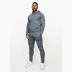 Sweat-shirt de sport pour homme à manches longues et capuche, grande taille, ensemble de survêtement uni brodé pour la course en hiver - Product Image 5