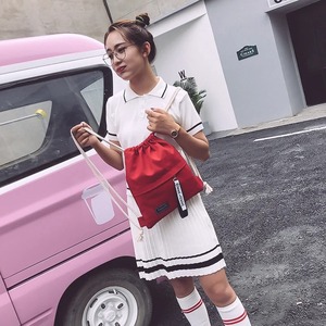 Mochila deportiva con cordón para mujer con bolsillo de Manojo, bolsa de compras de tela plegable portátil para mochila de viaje al aire libre - Product Image 3