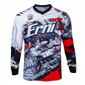 Maillot de course imprimé Dry Fit pour descente en VTT, chemise de motocross à manches longues, moto, VTT, 180g - Product Image 3