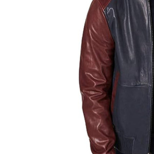 Blouson aviateur en cuir véritable pour hommes affaires Gentleman col Mandarin fermeture éclair décontracté antibactérien hiver doudoune - Product Image 5