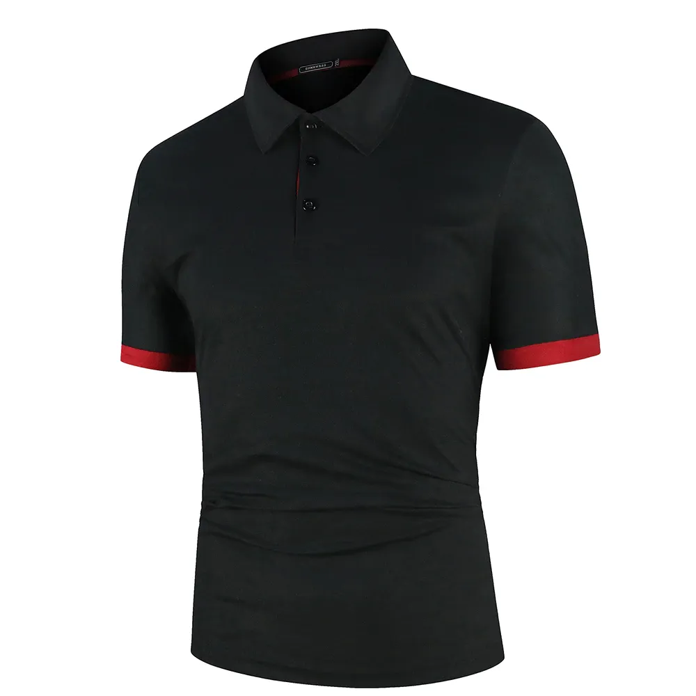 Style personnalisé décontracté uni à manches courtes golf hommes polos t-shirts 100% coton brodé polos