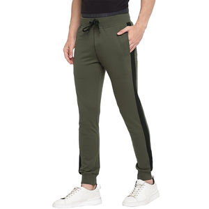 Pantalon de survêtement 100% coton pour hommes personnalisé pantalon d'entraînement mi-taille en éponge française avec poches d'impression décontractées tissées élastiques pantalon de survêtement - Product Image 1