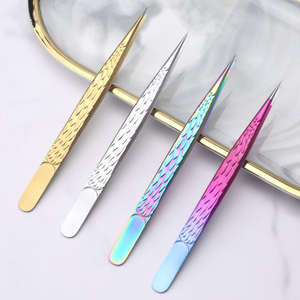 Nouvelles pinces à épiler professionnelles en acier inoxydable pour extensions de cils artificiels, précision, durabilité, poignée antidérapante, tailles 12-14 cm - Product Image 1