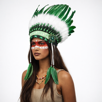 Coiffe en plumes de perles de qualité supérieure, style bohème tribal, pour festival de musique, séance photo, accessoires de costume