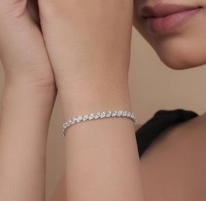 925สเตอร์ลิงเงินตัดมอยส์ซาไนท์สร้อยข้อมือเทนนิสเครื่องประดับแวววาวเสน่ห์สำหรับของขวัญแต่งงานแฟน - Product Image 5