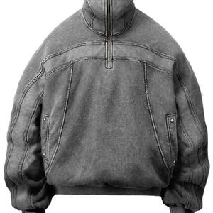 Sweat à capuche pull homme couleur unie Style Ninja Sweat à capuche épais Streetwear Sweats Streetwear Techwear Hoodie - Product Image 2