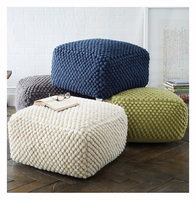 Fabriqué à la main en laine Dhurrie Kilim tabouret et pouf coloré Style Design accent pliable pour hôtel atelier utilisation prix de gros