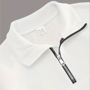 Sweat-shirt à col zippé mi-long en molleton pour homme, coupe classique, manches classiques, broderie personnalisée, couleur unie, séchage rapide, automne-hiver - Product Image 2