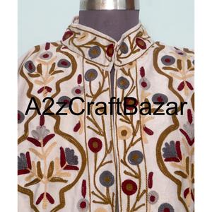 Chaqueta Bomber de Algodón Tejido Reversible Ecológica Hecha a Mano para Mujer, Bordado Floral, Mangas Largas, Ropa de Fiesta de Invierno - Product Image 2
