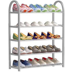 Portascarpe in plastica a 5 livelli in metallo salvaspazio 67x19x82 cm Organizer per 15-20 paia di ripiano scarpe - Product Image 1