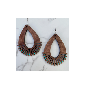 Pendientes de madera de diseño antiguo pendiente de joyería de gancho hueco para mujer diseño de calidad admirable al mejor precio - Product Image 3