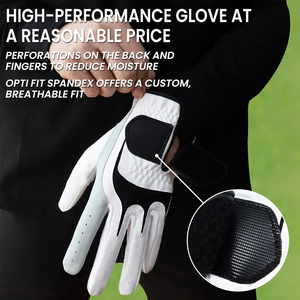 Gants de golf personnalisés en gros avec logo, en cuir Cabretta, antidérapants, avec sangle de poignet réglable et fermeture auto-agrippante, pour usage sportif - Product Image 4