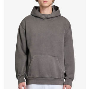 10oz Heavy Weight Pigment-Dyed Pullover Fleece Hoodie Relaxed Roomy Fit Mezcla de algodón Unisex Blanks Custom Logo Hoodies - Product Image 1