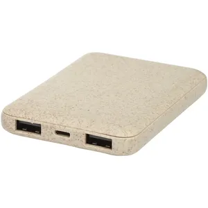 Power Bank Ecologico Promozionale Asama in Paglia di Grano, Gadget Ecosostenibili - Product Image 1