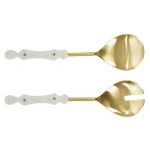 Poignée émaillée blanche Vaisselle Outil de service Accessoires de table Serveur de salade Vaisselle Couverts Fourchette Couteau Couverts - Product Image 6