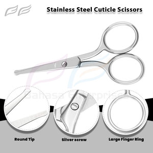Tijeras Profesionales para Cutículas Nasales de Acero Inoxidable con Hoja Recta, Color Personalizado, Venta al por Mayor, Tijeras para el Cuidado Nasal - Product Image 6