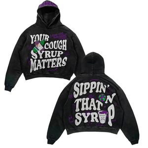 เสื้อมีฮู้ดผู้ชายผ้าคอตตอนผสมฟอกสีกรดเฮฟวี่เวททุกรุ่นดีไซน์พิมพ์ลายดิจิตอลย้อมเรียบ - Product Image 1