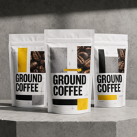 Sachet d'emballage pour grains de café de spécialité OEM avec fermeture éclair, sac Doypack personnalisé résistant à l'humidité